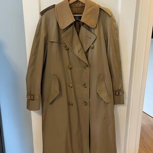 Burberry Khaki Tan Double-Breasted Trench Coat